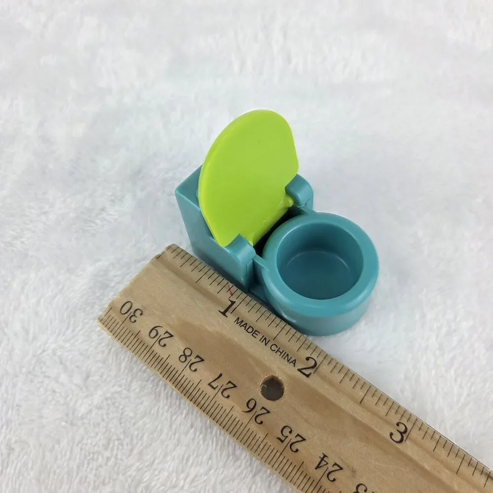 Vintage Fisher Price Little People Bathroom Set Blue Tub Sink Toilet Scale 4 Pc
